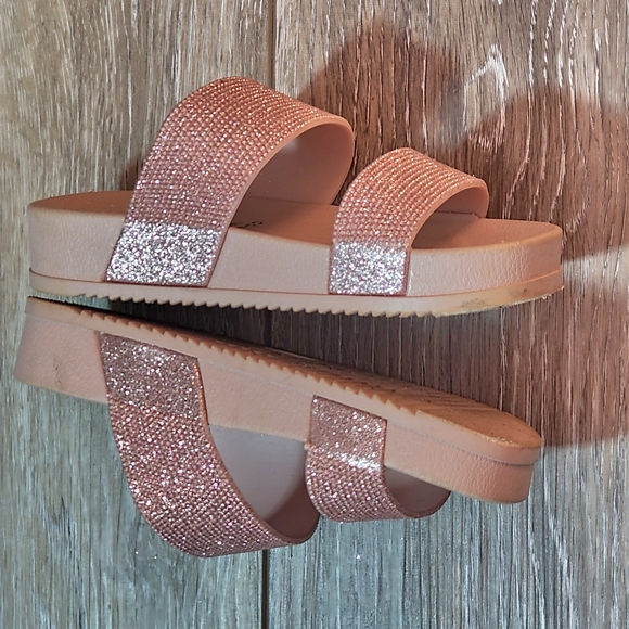 Capelli little girls rose gold sparkly strapped sandals in sz 12-13 - Picture 6 of 7